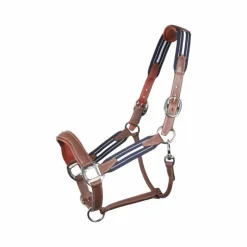 Antarès Sellier - Licol en cuir Stressless grainé havane / marine Outlet