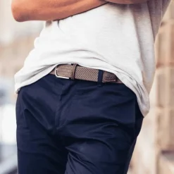 Billybelt - Ceinture tressée élastique beige taupe New