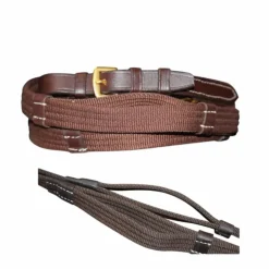 Hot Canter - Rênes de cheval tissu à poignées 19mm Marron