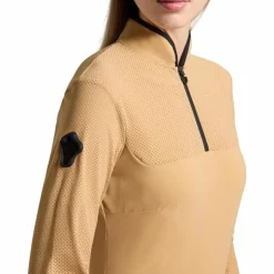 New Cavalleria Toscana - Baselayer manches longues femme Perforated Jersey Inserts tan Beige