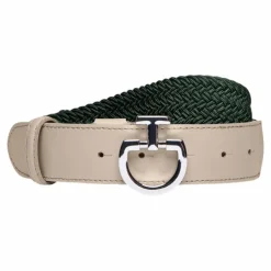 Cavalleria Toscana - Ceinture femme élastique forest green/ vanille Vert
