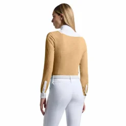 Outlet Cavalleria Toscana - Polo de concours manches longues femme Americain tan Beige
