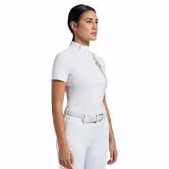 Cavalleria Toscana - Polo de concours manches courtes femme CT Pop Art Blanc Clearance