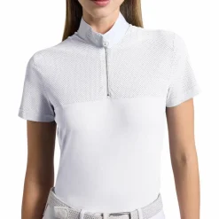 Cavalleria Toscana - Polo de concours manches courtes femme Perforated Jersey Inserts Blanc Online