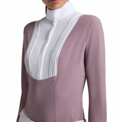 Cavalleria Toscana - Polo de concours manches longues femme Americain lilas Violet Outlet