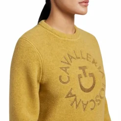 New Cavalleria Toscana - Pull manches longues femme Fleece Crew Neck miel Jaune
