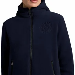 Cavalleria Toscana - Sweat à capuche femme zippé polaire Marine Outlet