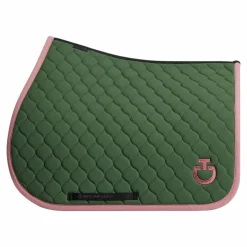Cavalleria Toscana - Tapis de selle Circular Quilted forest green/ candy pink Vert