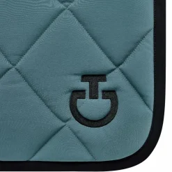Cavalleria Toscana - Tapis de selle Diamond Quilted Jersey peacook green Bleu Sale