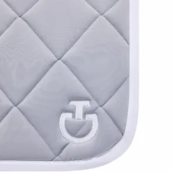 Cavalleria Toscana - Tapis de selle Diamond Quilted Jersey light grey et blanc Gris