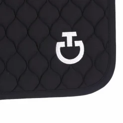 Cavalleria Toscana - Tapis de selle Circular Quilted Jersey et logo blanc Noir Hot