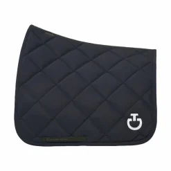 Cavalleria Toscana - Tapis de dressage Diamond Quilted Jersey marine et logo blanc Noir Best