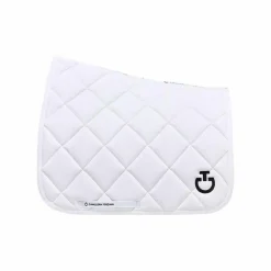 New Cavalleria Toscana - Tapis de dressage Diamond Quilted Jersey et logo noir Blanc