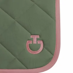 Cavalleria Toscana - Tapis de selle Diamond Quilted Jersey forest green/ candy pink Vert