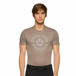 Clearance Cavalleria Toscana - T-shirt à col rond homme Orbit Sand Grey Gris