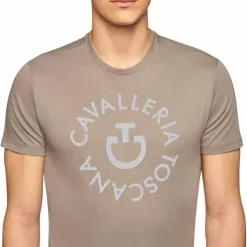 Clearance Cavalleria Toscana - T-shirt à col rond homme Orbit Sand Grey Gris
