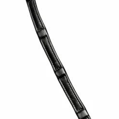 Dyon - 1/2 rênes en cuir souple 8 arrêtoirs intégrés Noir