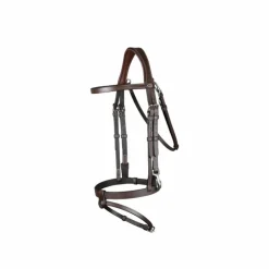 Dyon - Bridon cuir plat avec mousquetons Working by Havane Clearance