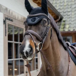 Dyon - Bridon muserolle combinée Tressé Pull Back Havane Hot