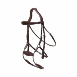 Dyon - Bridon muserolle hybride élastique New English Collection marron Havane Hot