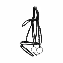 Clearance Dyon - Bridon tressé avec noseband amovible New English Collection Noir