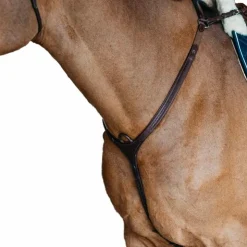 Dyon - Collier de chasse pont tressé New English cuir brun Marron Sale