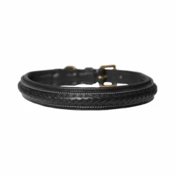Dyon - Collier pour chien tressé plat Noir