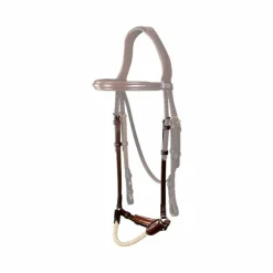 Dyon - Muserolle allemande en corde New English Collection brun Marron