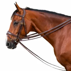 Dyon - Rênes allemandes tout cuir 1/2 D Collection brun Marron