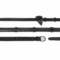 Dyon - Rênes caoutchouc 1/2 avec 7 arrêtoirs Working by Noir