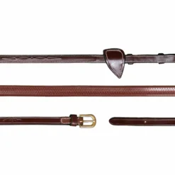 Dyon - Rênes caoutchouc 1/2 D Collection brun Marron