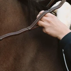 Dyon - Rênes en cuir à poignées Collection Working by Dy'on Marron New