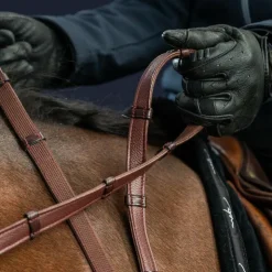 Dyon - Rênes hunter 5/8 avec 7 arrêtoirs New English Collection brun Marron