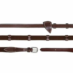 Discount Dyon - Rênes tissu 5/8 avec 9 arrêtoirs Working by brun Marron