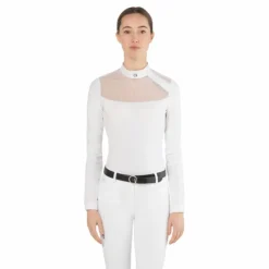 New Ego7 - Polo de concours manches longues femme Nina Blanc