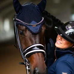 Equestrian Stockholm - Bonnet chevaux Lagoon Blush Bleu Outlet
