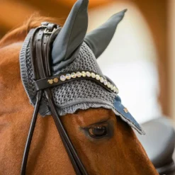 Equestrian Stockholm - Bonnet pour chevaux Metallic Blue Bleu Outlet