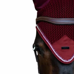 Discount Equestrian Stockholm - Bonnet pour chevaux Modern Crystal Bordeaux