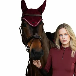 Discount Equestrian Stockholm - Bonnet pour chevaux Modern Crystal Bordeaux