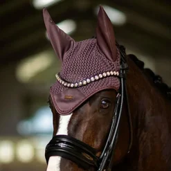 Outlet Equestrian Stockholm - Bonnet pour chevaux Moonless Night marron/ Violet