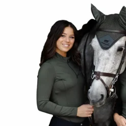 Discount Equestrian Stockholm - Bonnet pour chevaux Modern Avenue Green armé Vert