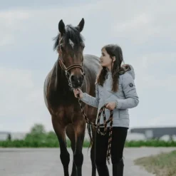 Sale Equithème - Blouson matelassé fille Lara chiné Gris