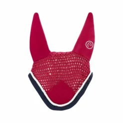 Outlet Equithème - Bonnet chasse-mouches Polyfun framboise/ marine Rose