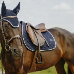 Best Equithème - Bonnet pour chevaux Mirror Je t'aime marine Bleu