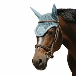 Outlet Equithème - Bonnet pour chevaux Brocart clair Bleu