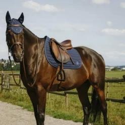 Clearance Equithème - Bonnet pour chevaux Origine Je t'aime marine Bleu