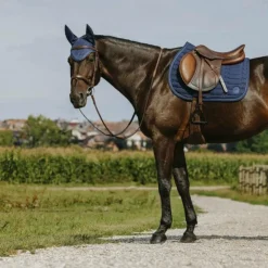 Clearance Equithème - Bonnet pour chevaux Origine Je t'aime marine Bleu