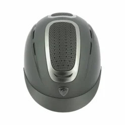 Equithème - Casque d'équitation Honey métallique chromé/ Noir Discount