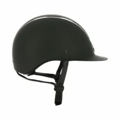 Hot Equithème - Casque d'équitation visière large Glint mat / argenté Noir