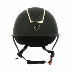 Equithème - Casque d'équitation visière large Glint mat / rose Noir New